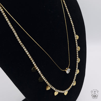 Multiheart Tennis Necklace