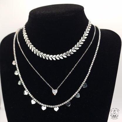 Multiheart Tennis Necklace