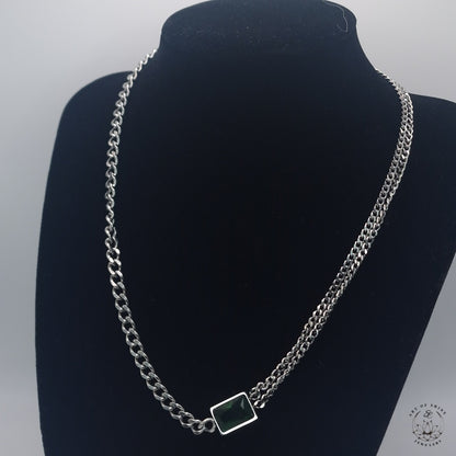 Double Chain Emerald Baguette Chain