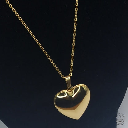 Long Chain with Openable Heart Photo Pendant
