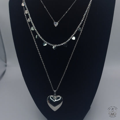 Multiheart Tennis Necklace