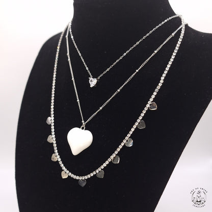 Multiheart Tennis Necklace