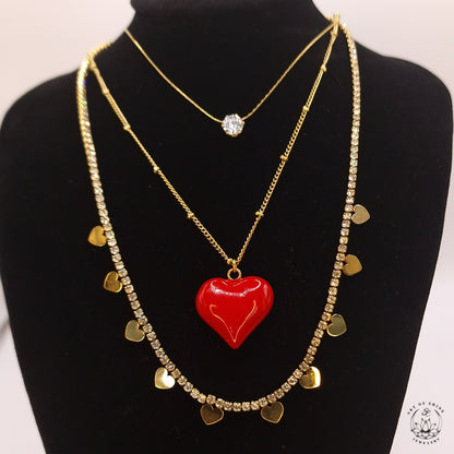 Multiheart Tennis Necklace