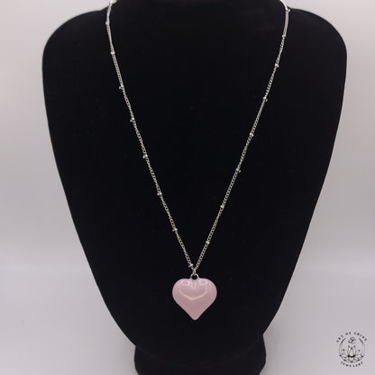 Ball Chain with Colored Heart Pendant
