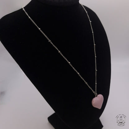 Ball Chain with Colored Heart Pendant