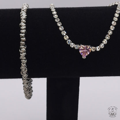 Tennis Bracelet with Zirconia Heart