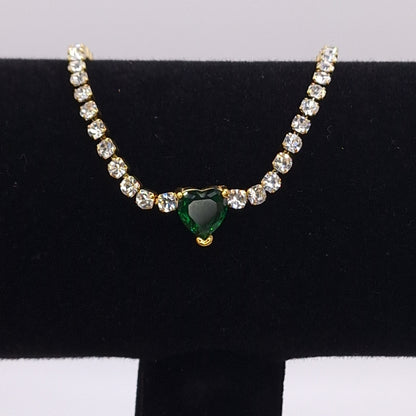 Tennis Bracelet with Zirconia Heart