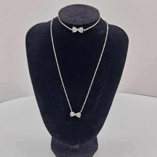 Necklace Bow with zircons