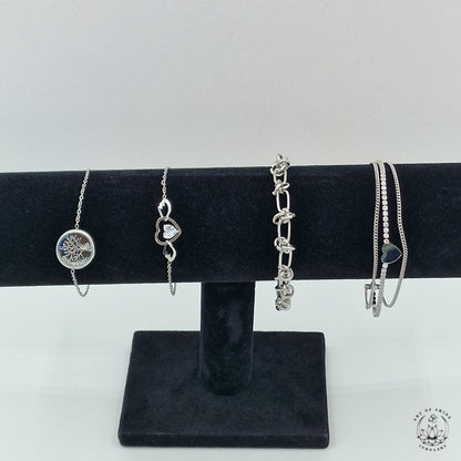Bracelet with Zircon Heart and Soft Wings