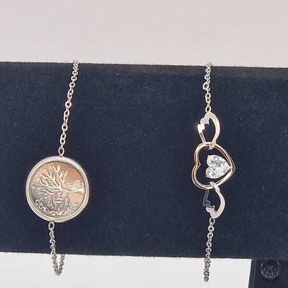 Bracelet with Zircon Heart and Soft Wings