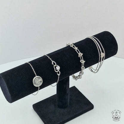 Bracelet with Zircon Heart and Soft Wings