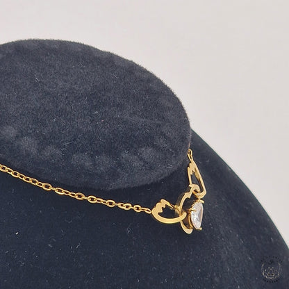 Bracelet with Zircon Heart and Soft Wings