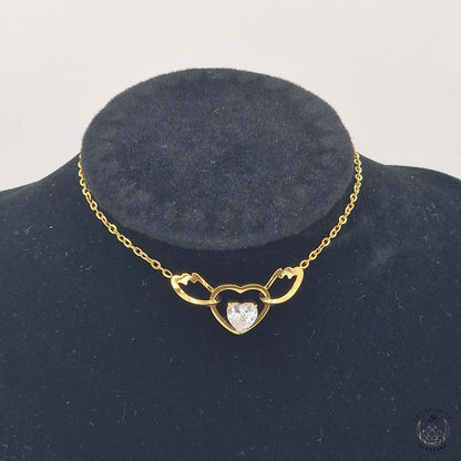 Bracelet with Zircon Heart and Soft Wings