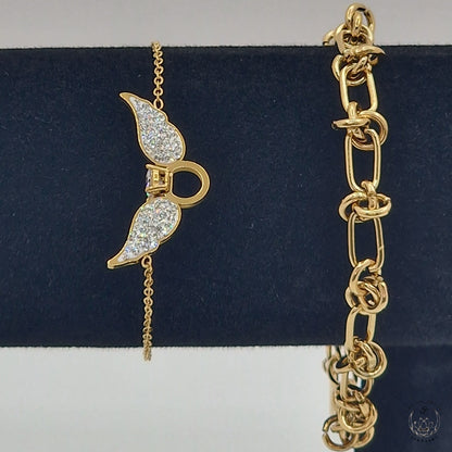 Bracelet with Solitaire Ring and Wings
