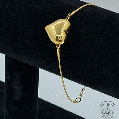 Medium Heart Rat Tail Bracelet