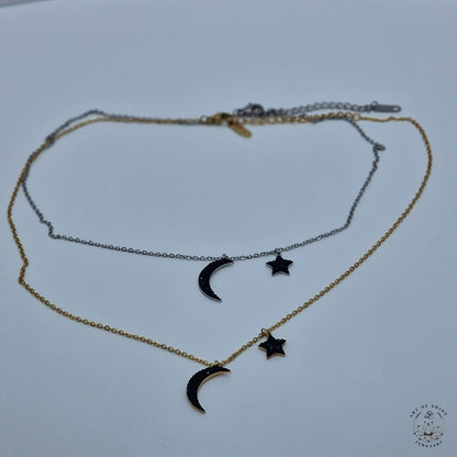 Moon and Stars Necklace