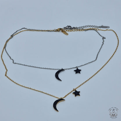 Moon and Stars Necklace