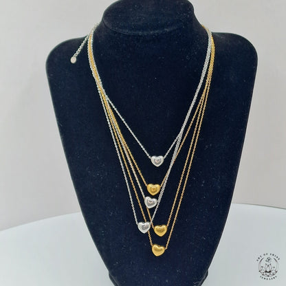 Triple Heart Wire Necklace