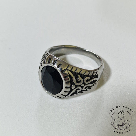 Black Stone Ring Art of Shine