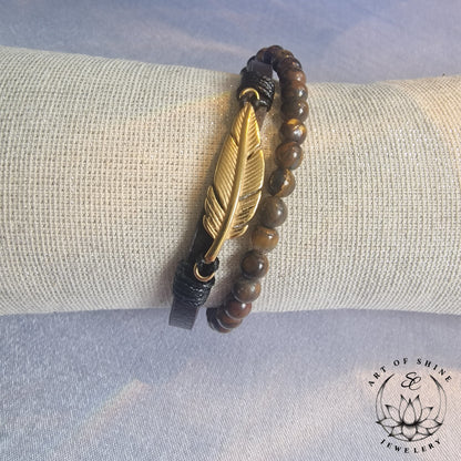 Bangle Beads Leaf Bracelet