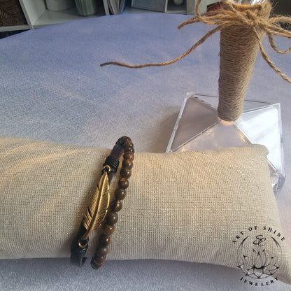Bangle Beads Leaf Bracelet