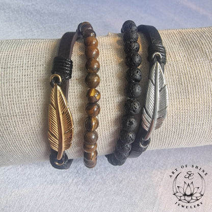 Bangle Beads Leaf Bracelet