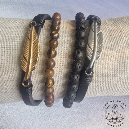 Bangle Beads Leaf Bracelet