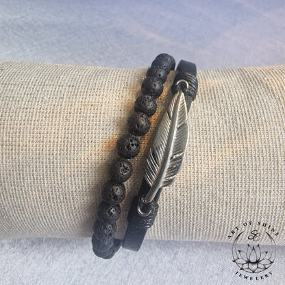 Bangle Beads Leaf Bracelet