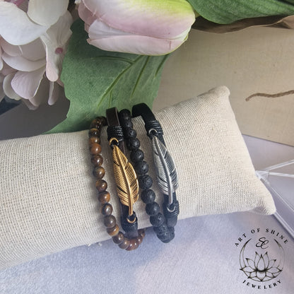 Bangle Beads Leaf Bracelet