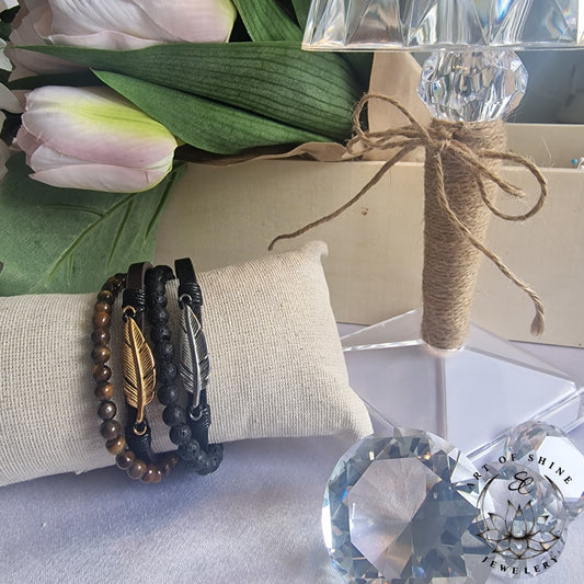 Bangle Beads Leaf Bracelet