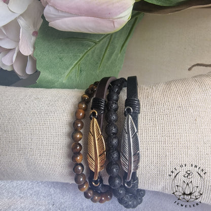 Bangle Beads Leaf Bracelet