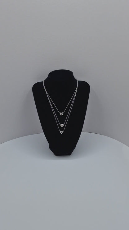Triple Heart Wire Necklace